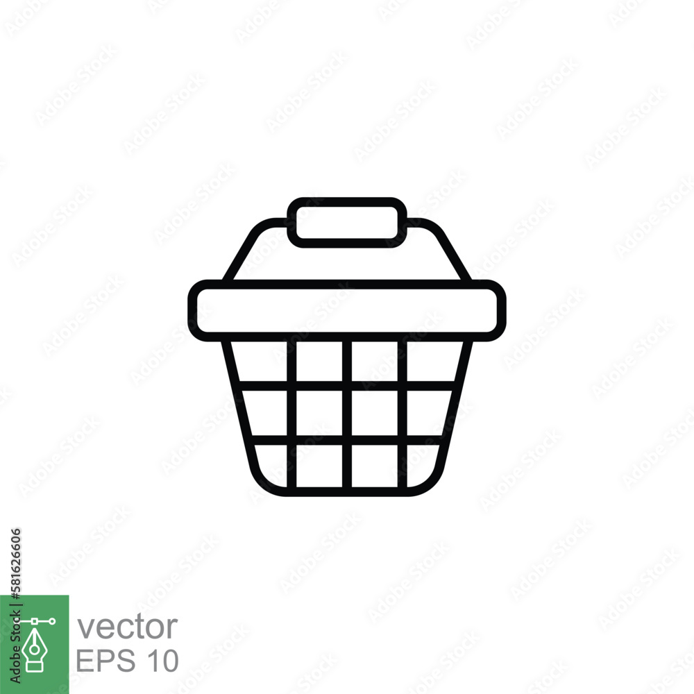 Shopping basket icon. Simple line style for web template and app. Shop, cart, bag, store, online, purchase, buy, retail, vector illustration design on white background. EPS 10. Shopping basket icon. Simple line style for web template and app. Shop, cart, bag, store, online, purchase, buy, retail, vector illustration design on white background. EPS 10.