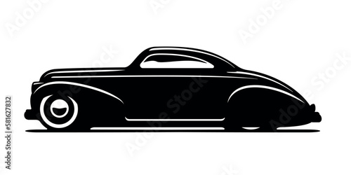 Vector layouts of hotrod. Retro car. Lowrider 
