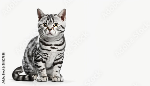 The Quintessential House Cat  American Shorthair on Display - Generative AI