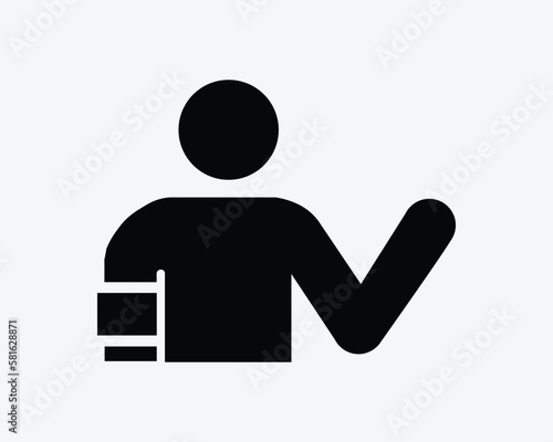 Injured Bandage Man Stick Figure Patient Sick Person Black White Silhouette Sign Symbol Icon Clipart Graphic Artwork Pictogram Illustration Vector