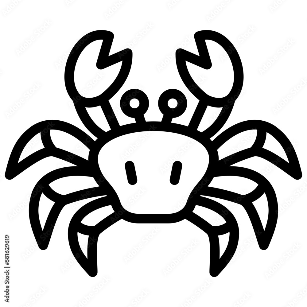 crab ilustration design with outline crab ilustration design with outline