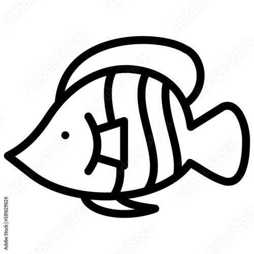 butterflyfish ilustration design with outline