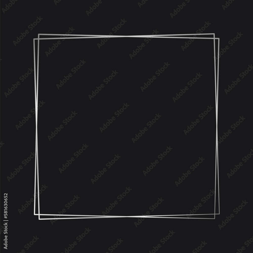 Simple square geometric silver frame. Vector modern design template for wedding or birthday invitation, brochure, poster and business card Simple square geometric silver frame. Vector modern design template for wedding or birthday invitation, brochure, poster and business card