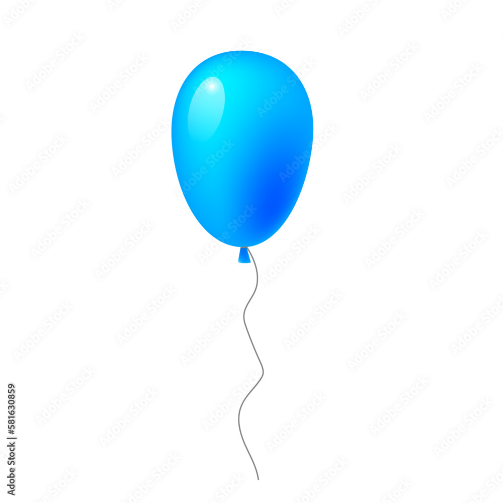Blue shiny balloon. Happy birthday. Love concept. Vector illustration. Blue shiny balloon. Happy birthday. Love concept. Vector illustration.