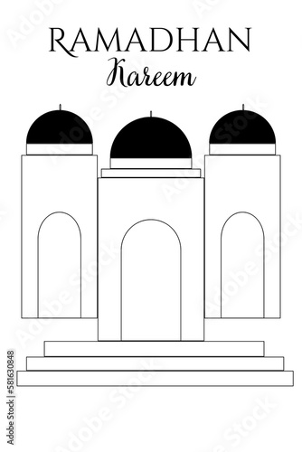 illustration of a mosque ramadhan kareem