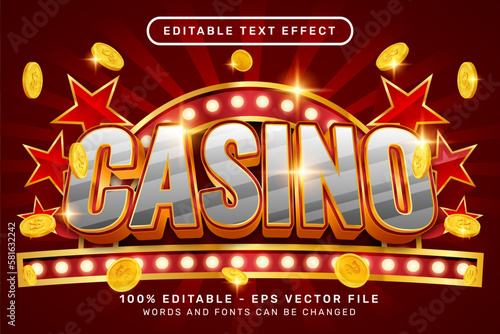 casino 3d text effect and editable text effect