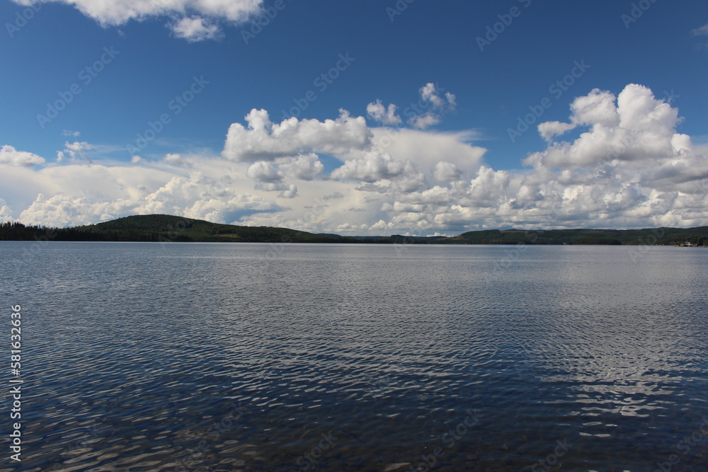 clouds over lake