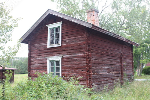 old Norwegian wooden house 