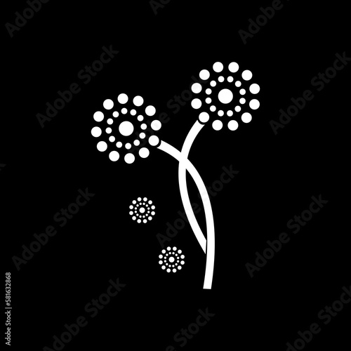 black and white flower