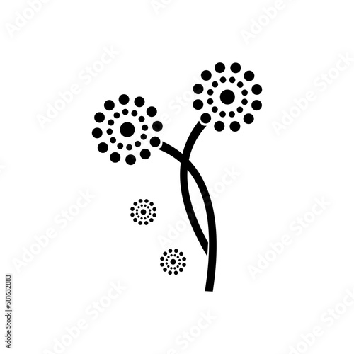 black and white flower
