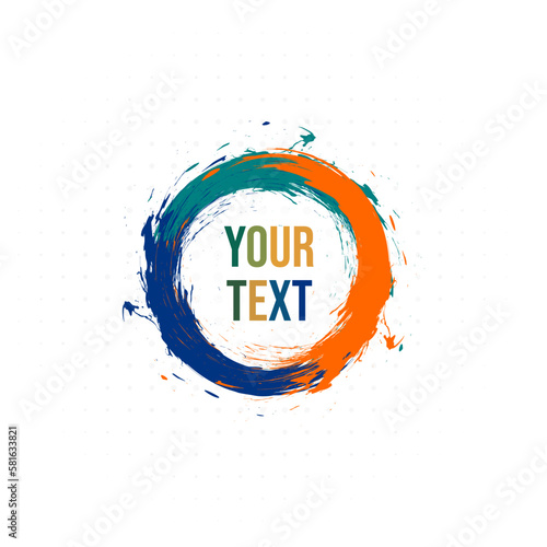 A circle brush with the word your text in the middle