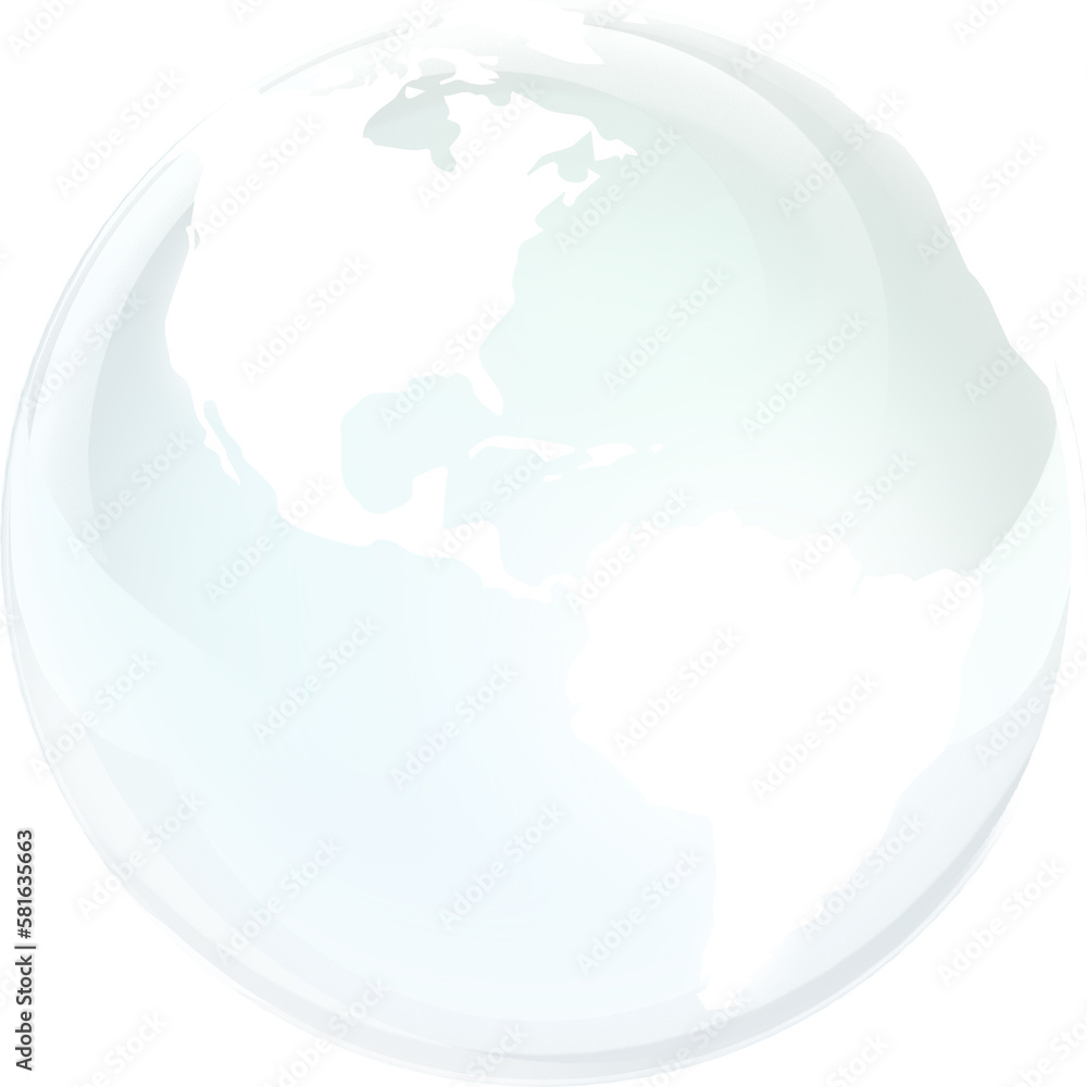 transparent glass globe of Earth transparent glass globe of Earth