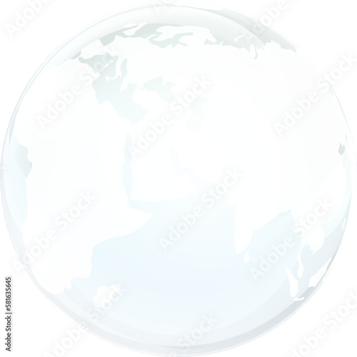 transparent glass globe of Earth