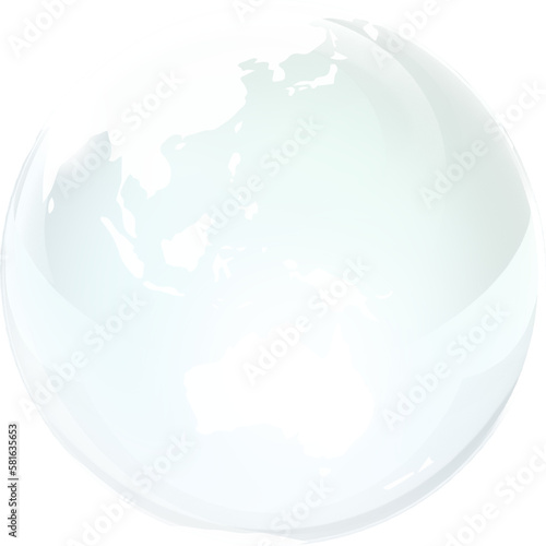 transparent glass globe of Earth