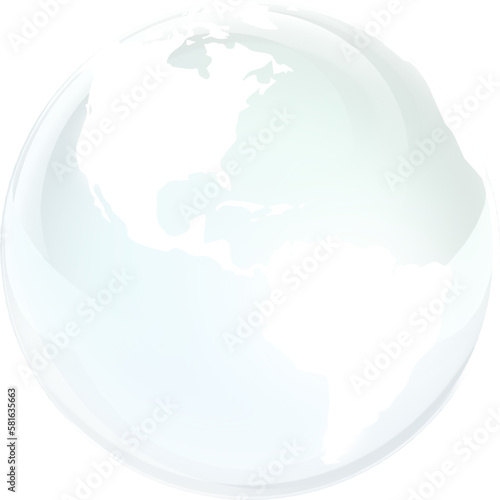 transparent glass globe of Earth