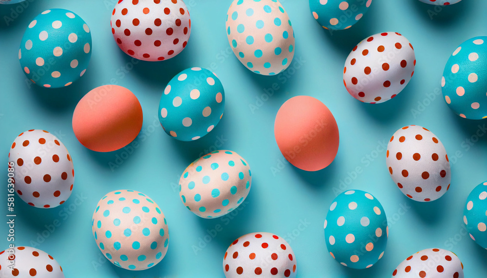 A group of eggs with polka dots Generative ai A group of eggs with polka dots Generative ai