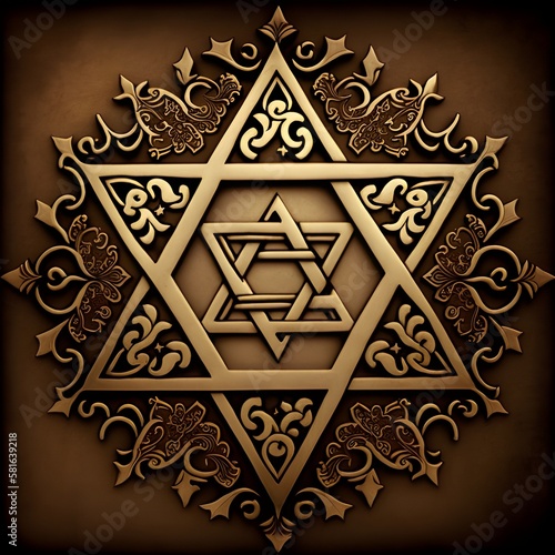 golden orment 3D star of david photo