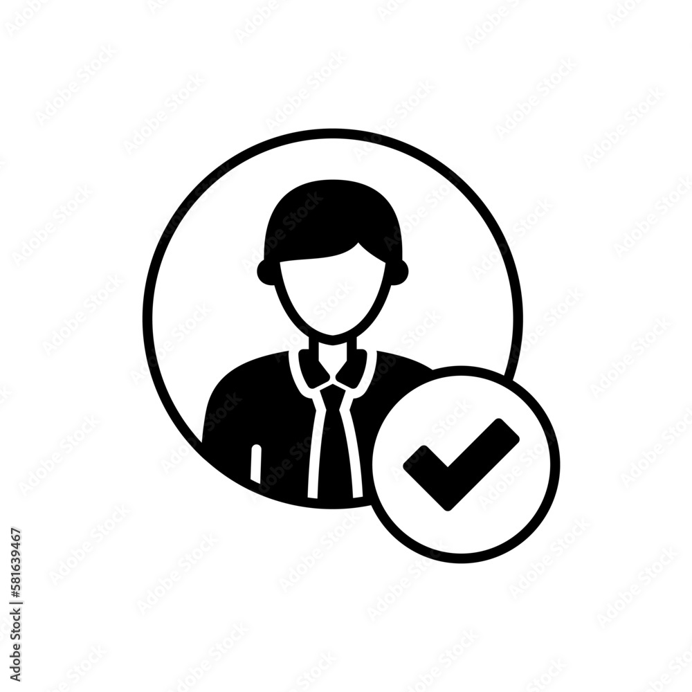 Trusted and verified account icon with a check mark in the avatar section Trusted and verified account icon with a check mark in the avatar section
