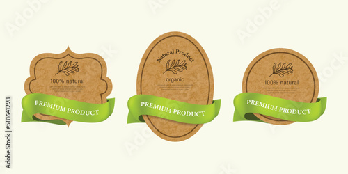Organic label, natural label, organic banner with hand drawn stain brush watercolor painting. Sticker and badge organic logo vegan food mark.