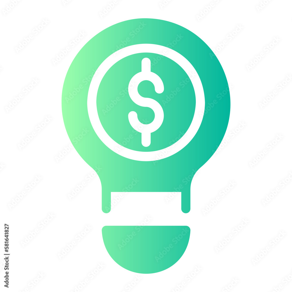 bulb dollar gradient icon bulb dollar gradient icon