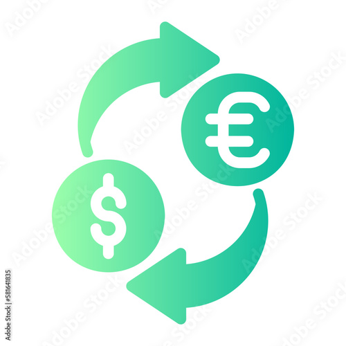 currency exchange gradient icon