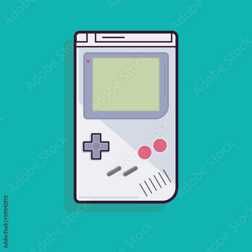 portable classic console game pad flat design vector illustration