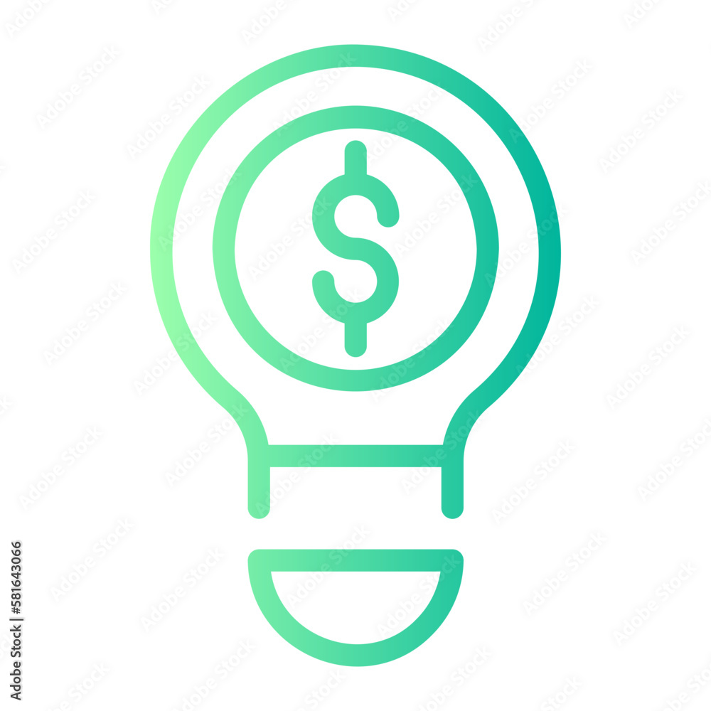 bulb dollar gradient icon bulb dollar gradient icon