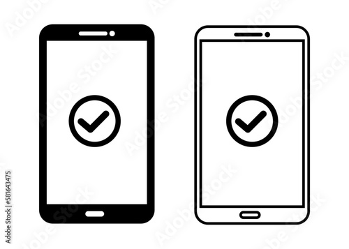 Payment approved vector icons set