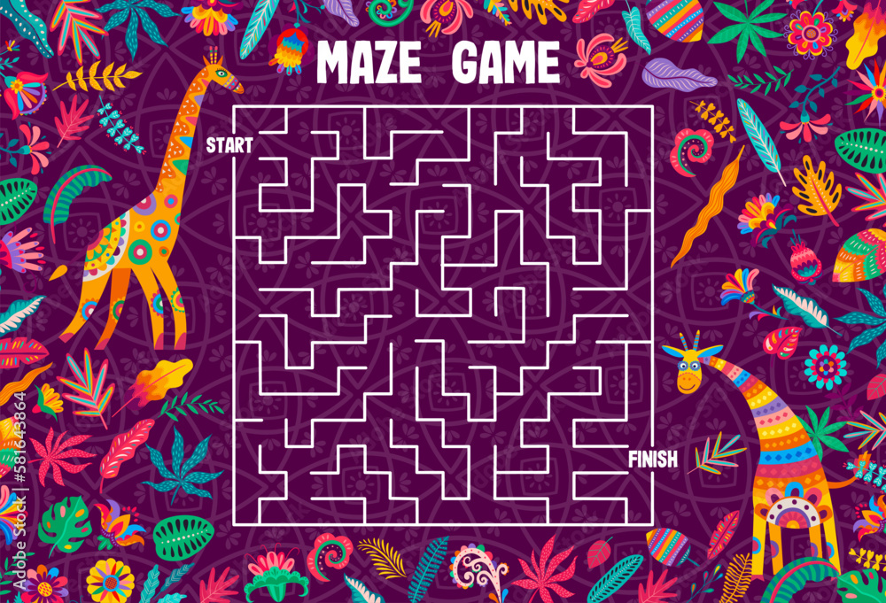 Vektorov Grafika Labyrinth Maze Game Help To Giraffe To Find His vektorov-grafika-labyrinth-maze-game-help-to-giraffe-to-find-his