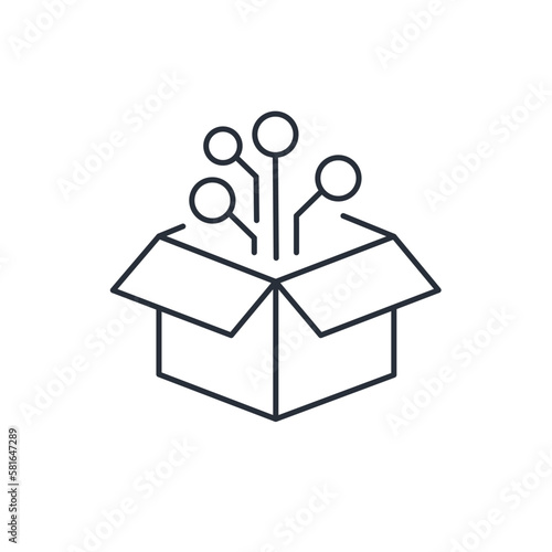 Electronic order processing. Trade automation. Vector linear icon isolated on white background.