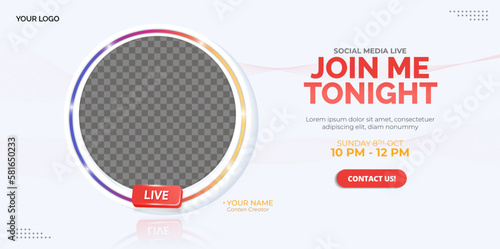 Instagram Post template to promote instagram live video.