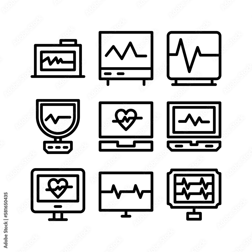 electrocardiograph icon or logo isolated sign symbol vector illustration - high quality black style vector icons
