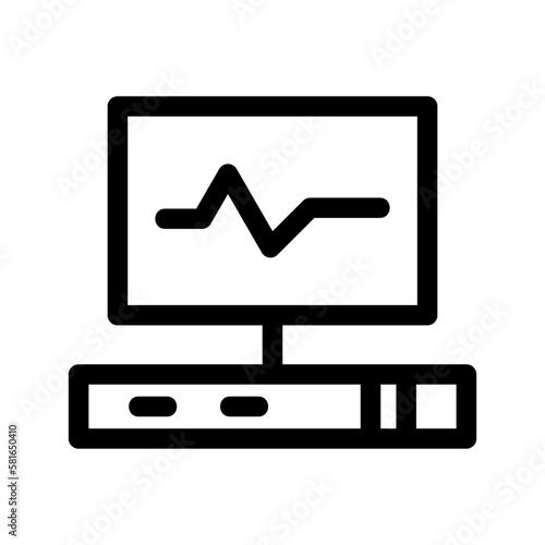 electrocardiograph icon or logo isolated sign symbol vector illustration - high quality black style vector icons
