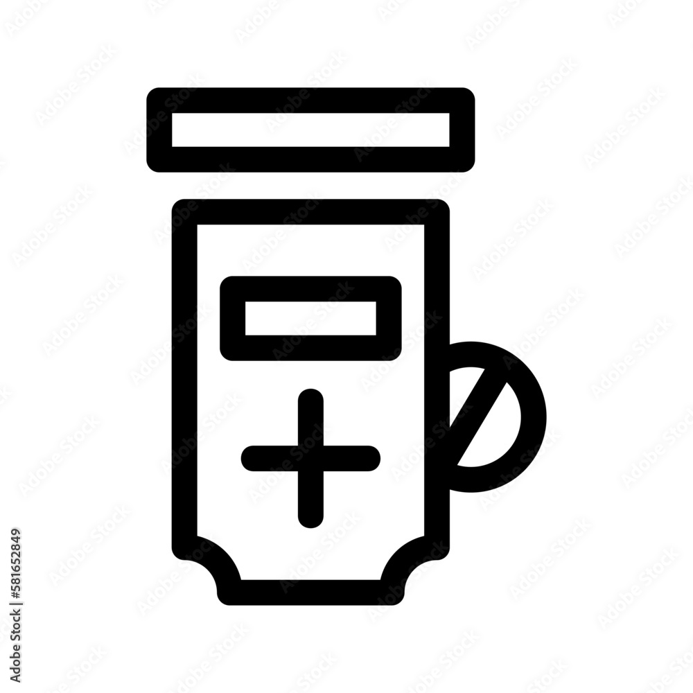 vitamin bottle icon or logo isolated sign symbol vector illustration - high quality black style vector icons
