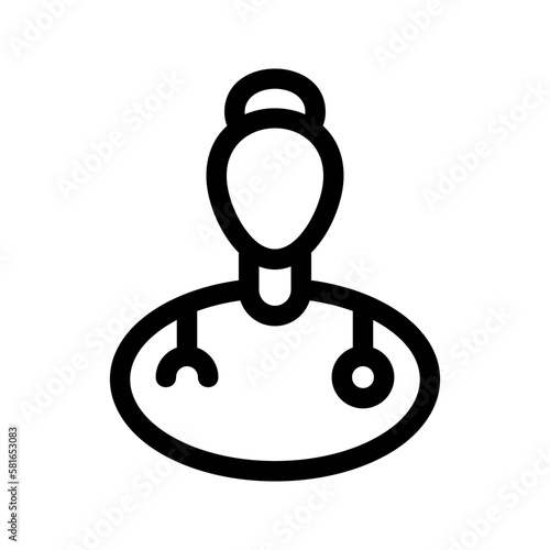 woman doctor icon or logo isolated sign symbol vector illustration - high quality black style vector icons 
