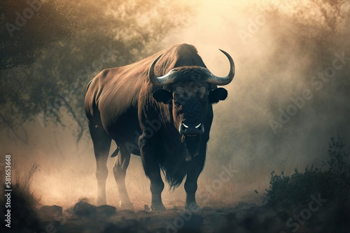 African buffalo in the wild made by generative ai