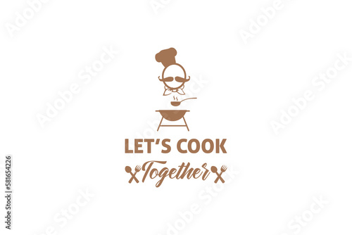 Healthy food logo template. Restaurant logo. Fast food logo. Organic food vector design. Fork, spoon, and leaves logotype