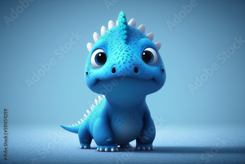 blue baby dinosaur made with generative ai