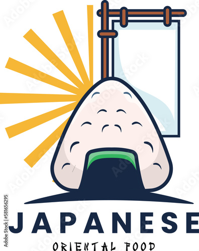 Vector illustration of japanese onigiri traditional food