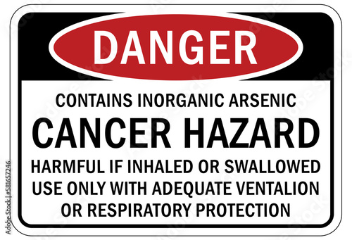 Принти на полотні Poison chemical warning sign and labels  contains inorganic arsenic cancer hazar