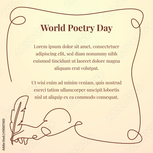 vector graphic of world poetry day good for world poetry day celebration. flat design. flyer design.flat illustration.