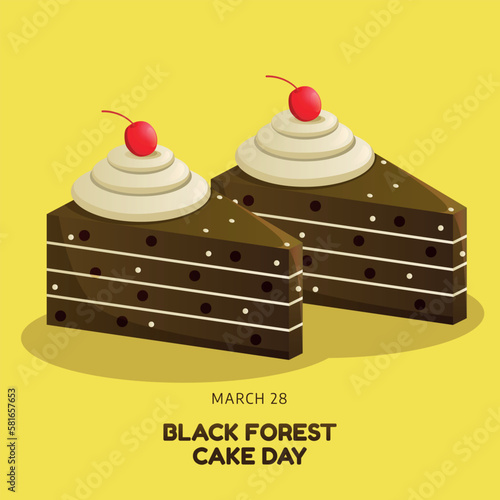 vector graphic of black forest cake day good for national black forest cake day celebration. flat design. flyer design.flat illustration.