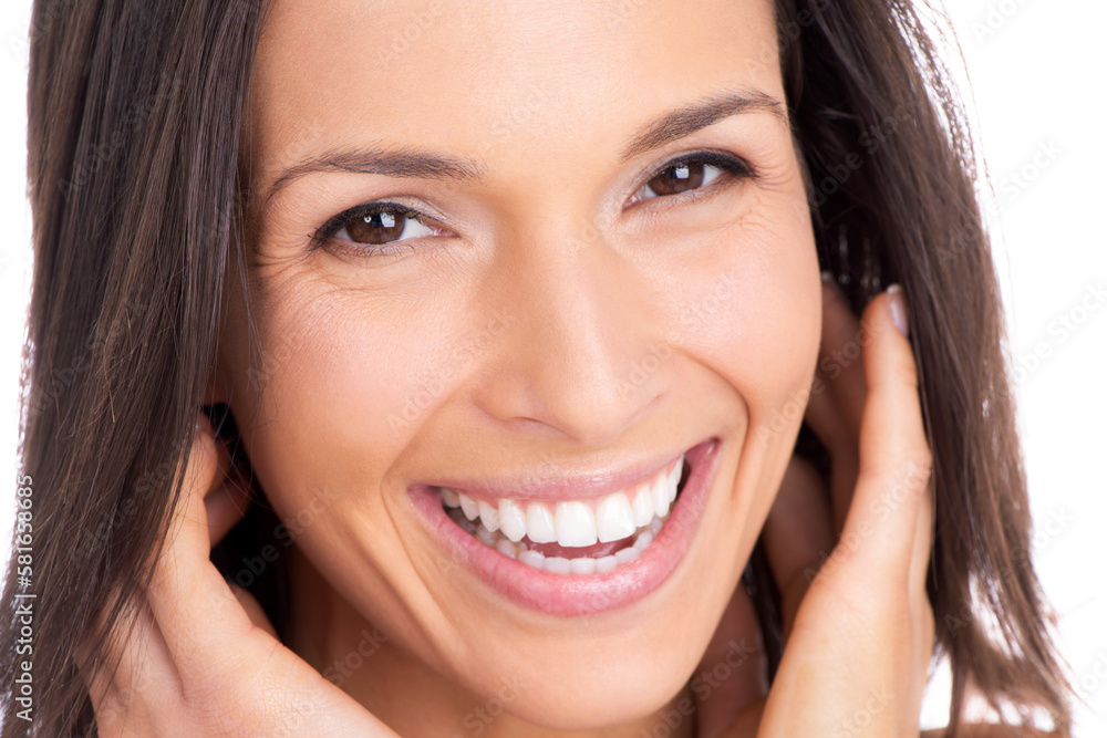 Genuine beauty. Closeup studio portrait of a beautiful woman with a radiant smile. Genuine beauty. Closeup studio portrait of a beautiful woman with a radiant smile.