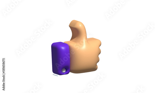 illustration unique 3d realistic hands cartoon style hand object symbols isolated on background.3d design cartoon style. 