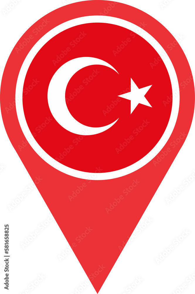 Turkey flag pin map 2023031350 Turkey flag pin map 2023031350