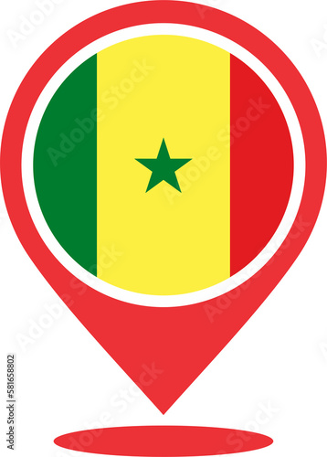 Free Download Senegal flag pin map 2023031341 - GFXLoad