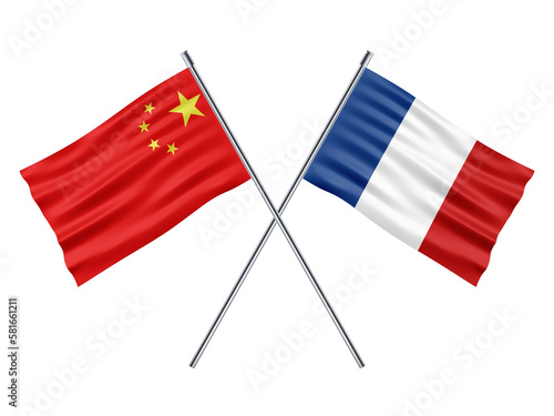 cross flags for friendship, bilateral relations, and nations harmony  photo