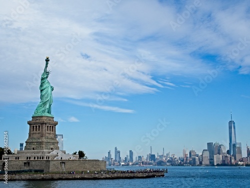 The Statue of Liberty sits on Liberty Island in the New York Harbor. It was once a beacon of hope for immigrants arriving by steamship into the United States © Andrew