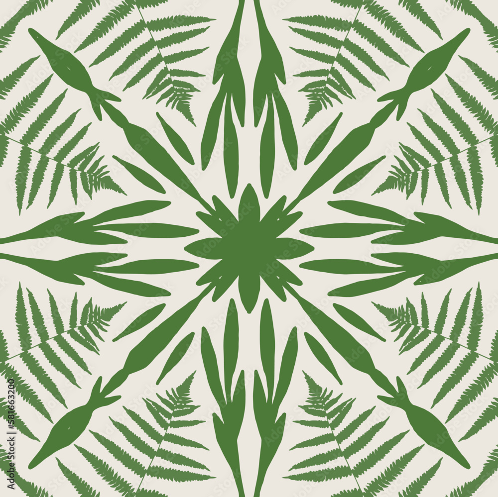 Isometric Pattern Green Floral Leaf Background Isometric Pattern Green Floral Leaf Background