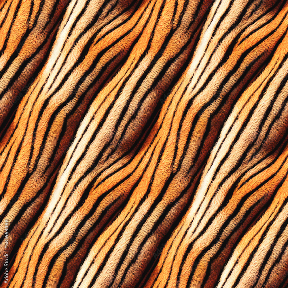 Illustration seamless pattern of Bengal Tiger Skin, generative AI Illustration seamless pattern of Bengal Tiger Skin, generative AI